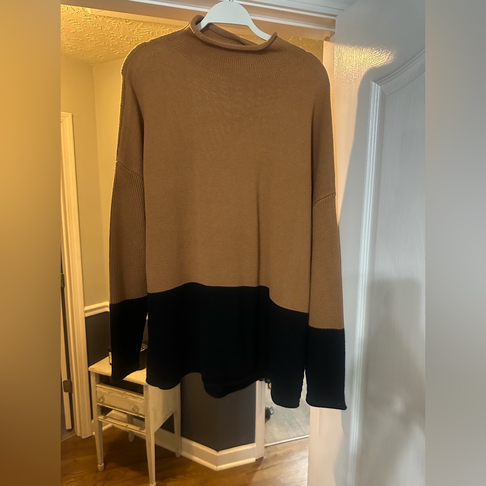 Tahari Tan and Black Sweater